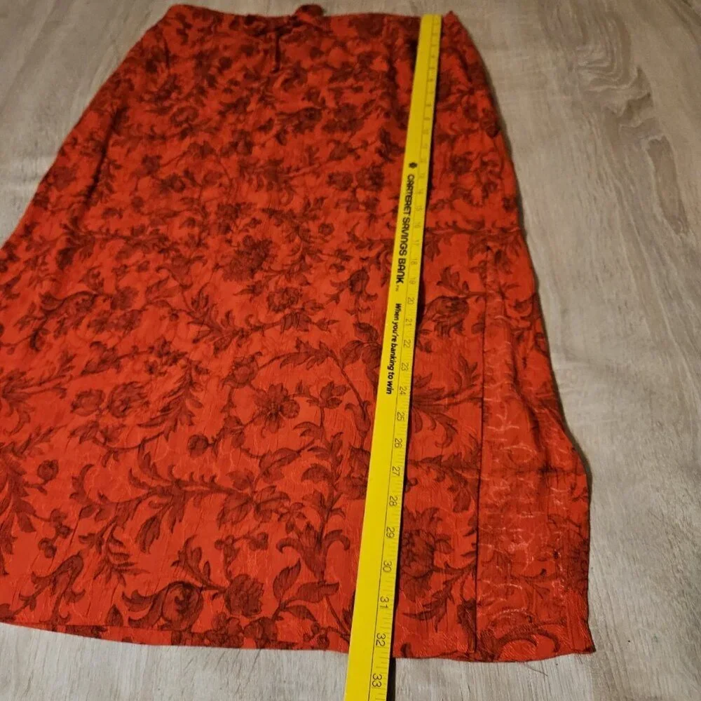 Sag Harbor Plus Size 16/18 Skirt & Blouse Set Red Floral Lightweight Modest New